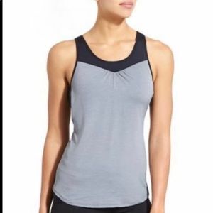 ATHLETA Mesh Supercharged Tank in Grey Black